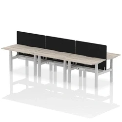 Image of Air B2B 1200x800 Adjustable 6P Bench Desk Scallop Gr Oak/Silver/Screen