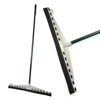 Image of Floor Squeegee Mop 55cm 22&quot; Colour Coded Including 120cm Handle Drying Wiper for Kitchen Bathroom Shower Industrial Commercial Wet Room Heavy Duty Double Foam. (Green)