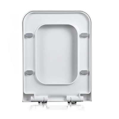 Image of Giural White Toilet Seat Square Soft Close Seat, Quick Release White,360 * 470mm