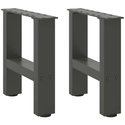 Image of vidaXL Coffee Table Legs Anthracite 2 pcs 30x(30 31) cm Steel