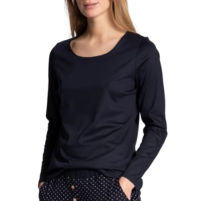 Image of Calida Women&#039;s Favourites Dreams Pajama Top, Dark Lapis Blue, X Small