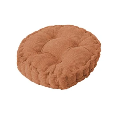 Image of Xpnit Chair Cushion Seat Pad,Cotton Round/Square Pads Floor Cushion,10cm Thick Booster Cushions for Dining Office Outdoor (Round 45cm,Brown)