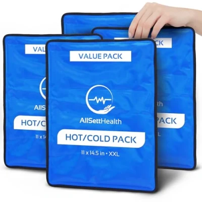 Image of 4 Pack XXL Reusable Hot and Cold Gel ice Packs for Injuries Compress, Pack, Packs, 11x14.5 in