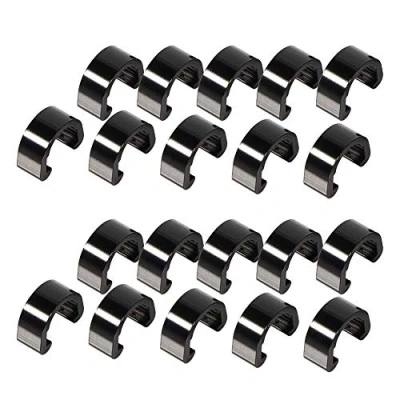Image of Saipor 20pcs Aluminum Alloy Bike Cable C clips Brake Housing Clip Bicycle Hose Guide Clamps for Derailleur Shift Cables
