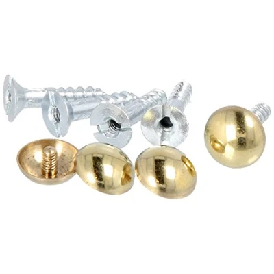 Image of 16x Mirror Screws 19mm Polished Brass Plated Dome Head 3/4&quot;