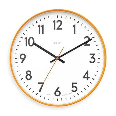 Image of Acctim Hugo Modern Bright 30cm Wall Clock (Tangerine Dream)