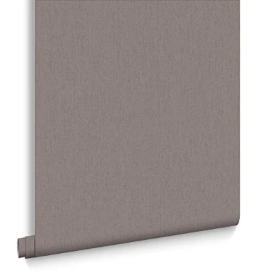 Image of Superfresco Easy Paste The Wall Calico Mushroom Textured Plain Wallpaper Brown/Grey Contemporary Fabric Design 4 or Feature Suitable for Any Room