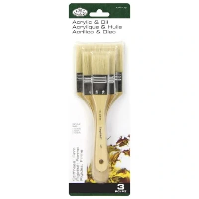 Image of Royal and Langnickel White Bristle Large Area Brush Pack of 3