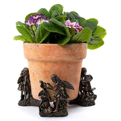 Image of Potty Feet Flower Fairies Sweet Pea Fairy Figures Plant Pot Planter Support Handmade Decorative Ornaments 3pcs