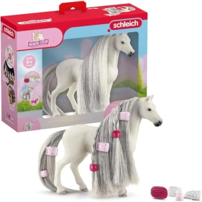 Image of schleich 42583 Horse Club Sofia&#039;s Beauties Quarter Mare Figurine Playset 14 Piece Toy Set with Brushable Hair and Grooming Accessories, Imaginative Play for Boys Girls Ages 4+