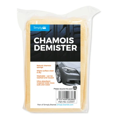 Image of Simply CLE007 Car Wash Clean and Dry Natural Chamois Sponge, Cream, One Size
