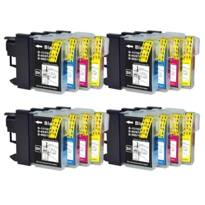 Image of Go Inks 4 Set of Cartridges to replace Brother LC980 &amp; LC1100 Compatible/non OEM for DCP MFC Printers (16 Inks)
