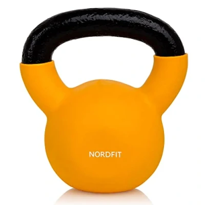 Image of NORDFIT Neoprene Coated Cast Iron Kettlebell Weights Kettle Bells (4kg, 6kg, 8kg, 10kg, 12kg, 14kg, 16kg, 18kg, 20kg) Home Gym, Fitness, Exercise, Cardio Strength Training and Weight Lifting