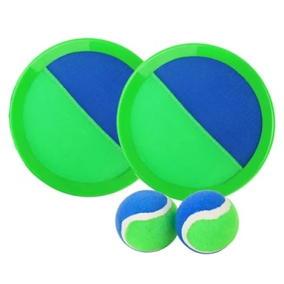 Image of Ball Catch® Green and Blue 2 Rackets with Scratch + Balls Summer Beach Game for Kids Adults Fun Stimulating Toy Practical Portable Outdoor Toys OriginalCorner®