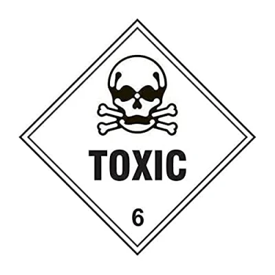 Image of CenturionToxic Class 6 Hazardous Substance Label, Roll of 250, Self Adhesive Vinyl Sticker, 100mm x