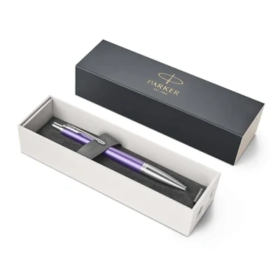 Image of Parker Urban Premium Metal Ballpoint Pen Muted Matte Violet Blue Ink Gift Boxed