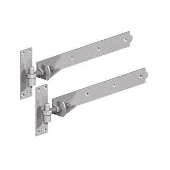 Image of Wyre Direct Heavy Duty Gate Hinges Adjustable Duty, Stable Door Hinges, Garage Galvanised Hook and Band 600mm 24&quot; 1Pair