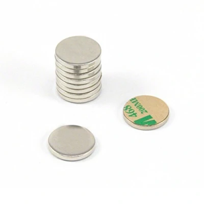 Image of Nickel Plated Mild Steel Disc with 3M Self Adhesive for Arts, Crafts, Model Making, DIY and Hobbies 16mm dia x 2mm thick Pack of 100