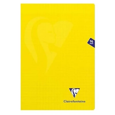 Image of Clairefontaine Ref 343161C Mimeys Side Stapled Notebook (96 Pages) A4 Size, Polypro Cover, 90gsm Brushed Vellum Paper, Séyès Ruling Yellow Cover