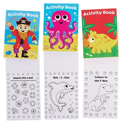 Image of Baker Ross FX832 Mini Activity Books Pack of 12, Entertaining for Kids