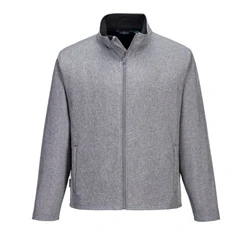Image of Portwest Print and Promo Softshell Jacket (2L) Grey Marl Large