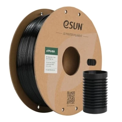 Image of eSUN TPU 95A Filament 1.75mm, Flexible 3D Printer TPU, Dimensional Accuracy +/ 0.05mm, 1KG Spool (2.2 LBS) Printing for Printers, Black