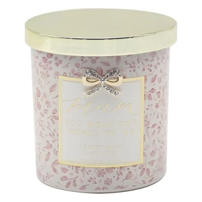 Image of Lesser &amp; Pavey Madelaine by Hearts Design Mum You Mean The World to Me 220g Candle Velvet Rose Oud for Gifts Ideal Candles Women Men Lovely Large Scented Relaxing Mood