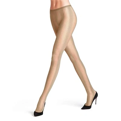 Image of FALKE Women&#039;s Ritual W TI Sheer Patterned 1 Pair Tights, Skin colour (Dune 4086), S
