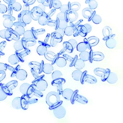 Image of JZK 100 x Blue Mini Dummy Pacifier Acrylic Soothers Table Scatter Confetti Party Decoration Accessory for Baptism Baby Shower Birthday Mother to Be