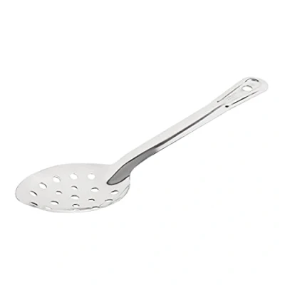 Image of Vogue Perforated Serving Spoon 28 cm/11 inch, Stainless Steel, for Draining Vegetables Easily, Hanging Hole in Handle Storage, Dishwasher Safe, Professional &amp; Home Kitchen, J631
