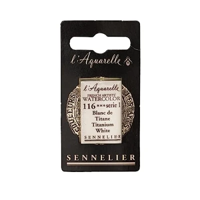 Image of Sennelier Watercolour Whole Pan S1 Titanium White (116)