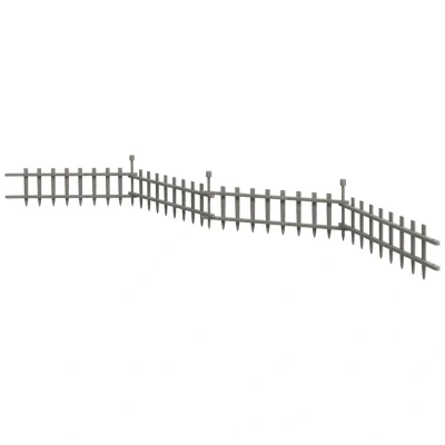 Image of Outsunny 4 Piece Garden Fencing Panels Wooden Flower Bed Border Edging Grey