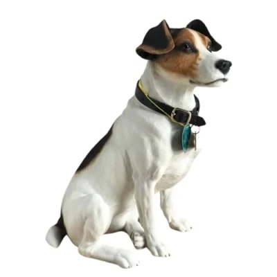 Image of Extra Large (24cm high) sitting Jack Russell ornament with collar, quality figurine from Leonardo, gift boxed