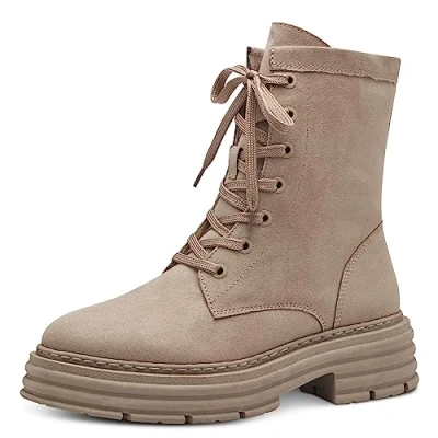 Image of MARCO TOZZI Women&#039;s 2 25287 41 Lace Boot Flat, Smoke, 5.5