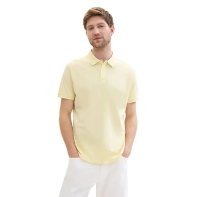 Image of TOM TAILOR Men&#039;s 1031006 Basic piqué Polo Shirt, 34585 Light Yellow, XXL
