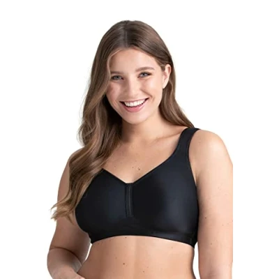 Image of Miss Mary of Sweden Feel Fresh Non Wired T Shirt Bra Unpadded Moulded Full Cups, Breathable &amp; Moisture Wicking Black