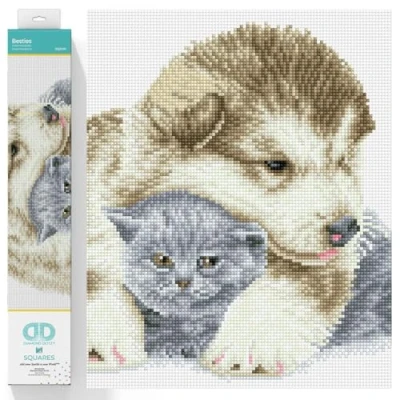 Image of DIAMOND DOTZ Hund, Katze DQ9 Intermediate Kit, Besties, 41 x 33cm