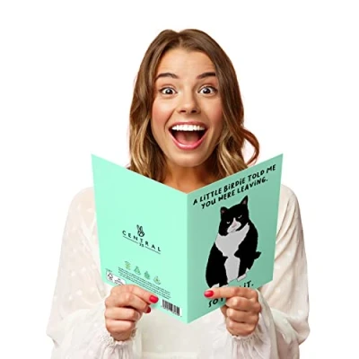 Image of Central 23 Giant Good Luck Cards for Her &#039;Little Birdie Leaving&#039; Cheeky Congratulations Card Fun New Job Extra Large Leaving Colleagues Comes with Stickers
