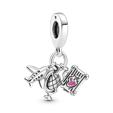 Image of Pandora Airplane, Globe &amp; Suitcase Dangle Charm
