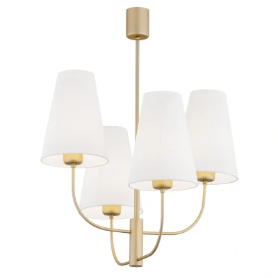 Image of Safiano Multi Arm Pendant Ceiling 4 Light White, Gold