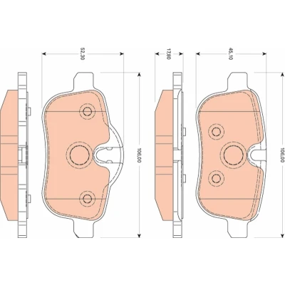 Image of 34216788275, 6788275 brake pad set TRW GDB1827 prepared for wear indicator with caliper screws accessories BMW: Z4 Roadster