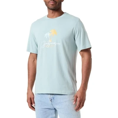 Image of JACK &amp; JONES Men&#039;s Jorcasey Tee SS Crew Neck T Shirt, Canyon Sunset, M