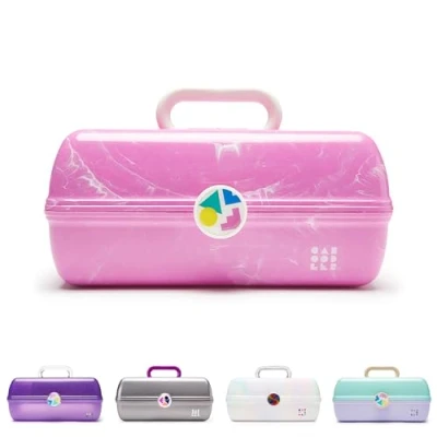 Image of Caboodles On The Go Girl Retro Case, Bubblegum Marble, 13.38x8.88x6.5 Inch (Pack of 1)