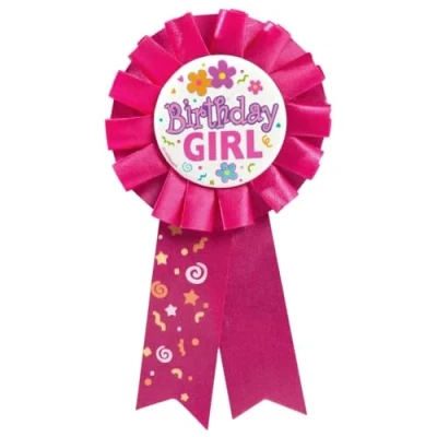 Image of Birthday Girl Multicolor Award Badge (17cm x 8cm) 1 Count Vibrant &amp; Fun Celebration Accessory for the Special Day