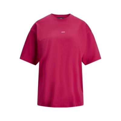 Image of JJXX Women&#039;s Jxandrea Loose SS Every Tee Noos T Shirt, Cerise/Print:Confetti Logo, XS