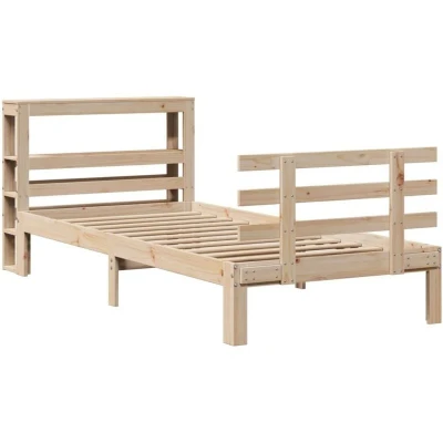 Image of Bed Frame with Headboard without Mattress 90x190 cm Single Vidaxl