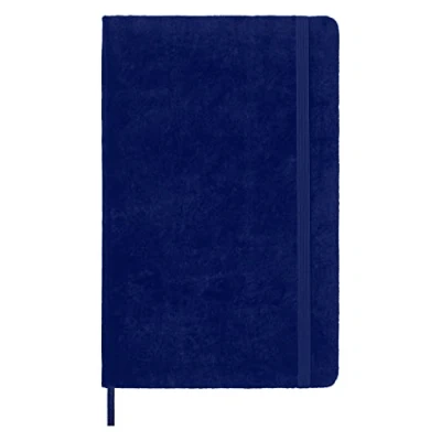 Image of Moleskine Lined Notebook, Limited Edition Velvet Collection, Hard Cover and Elastic Closure, Purple Colour, Large Format, 144 Pages
