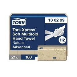 Image of Tork Xpress Soft 2 Ply Multifold Hand Towel Natural (Pack of 21)