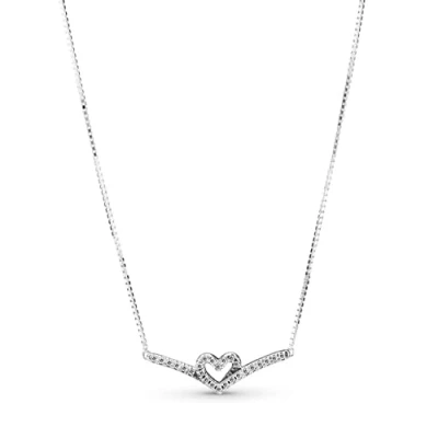 Image of Pandora Ladies Sterling Silver Other Form Cubic Zirconia Necklace 399273C01 45