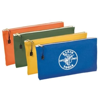 Image of Utility Bag, Zipper Tool Bags in Olive, Orange, Blue, Yellow, 12.5 Inch Canvas, 4 Piece Klein Tools 5140